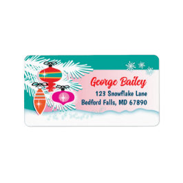 Aluminium Weihnachtsbaum Rücksendeadressen-Aufkleb Adressaufkleber