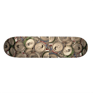 Aluminiumdosen, gerecycelt skateboard