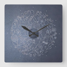 Aluminiumdraht-Ornamente Quadratische Wanduhr