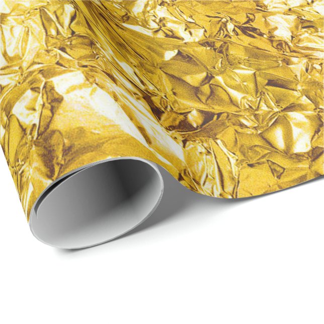 Aluminiumfolie Lemonade Gelb Metallic gefälscht Geschenkpapier (Rolleneckpunkt)