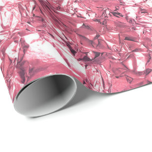 Aluminiumfolie Rosa Rose Weiße Falten Geschenkpapier