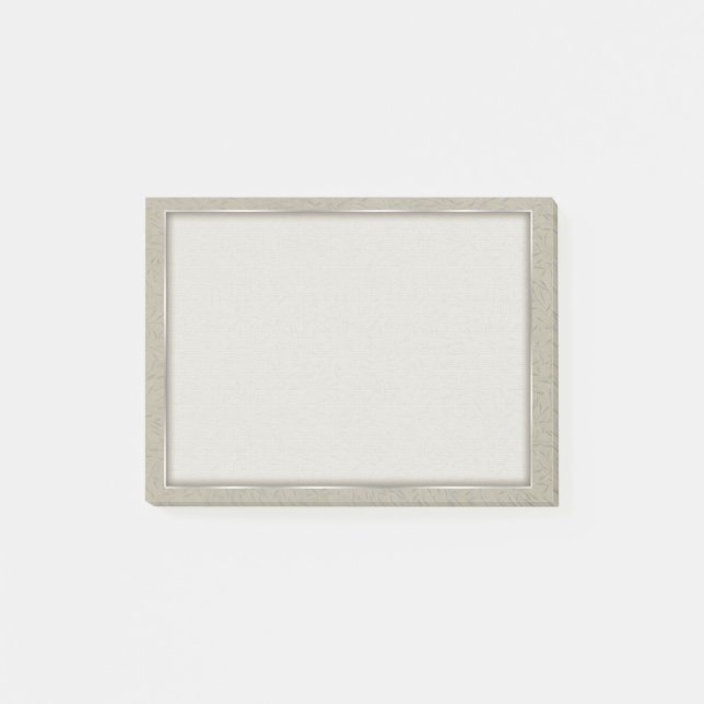 Aluminiumgrau prägeartige Blatt-Reben Post-it Klebezettel (Vorderseite)