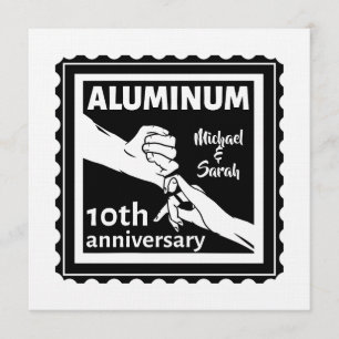 ALUMINUM Traditionelles 10-jähriges Hochzeitsstipe Einladung