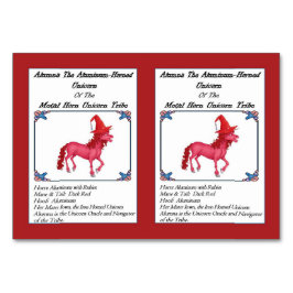 Alumna, die Aluminium Horned Unicorn Trading Card Tischnummer