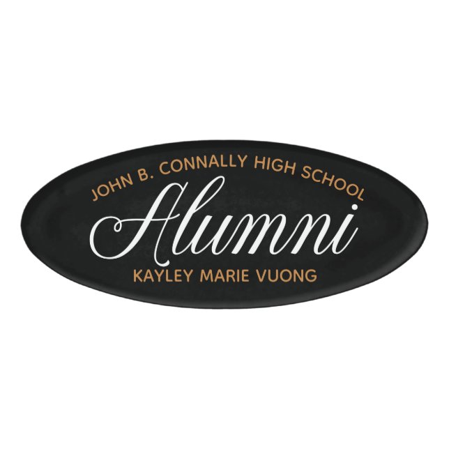 Alumni Black Gold High School Wiedersehen Custom Namenschild (Vorderseite)