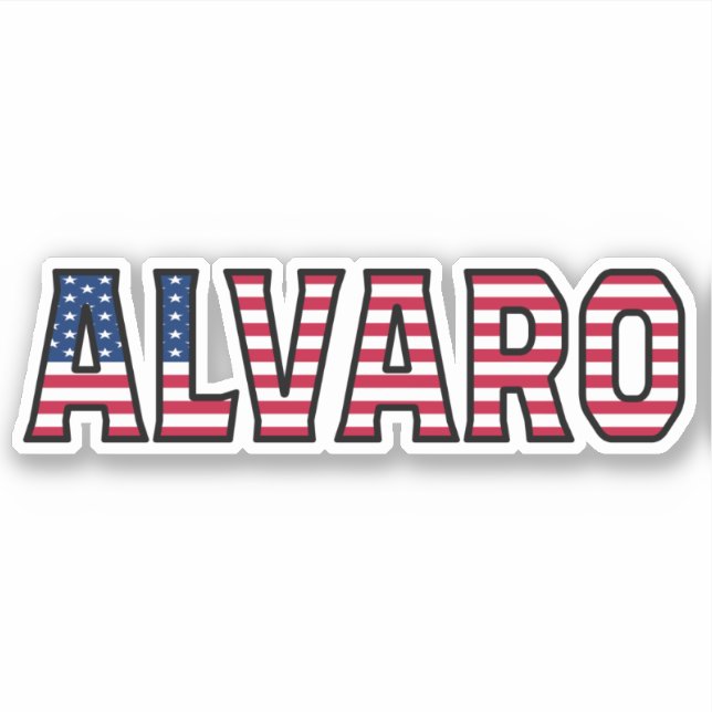 Alvaro Name Vorname USA Sticker Stickerset (Vorderseite)