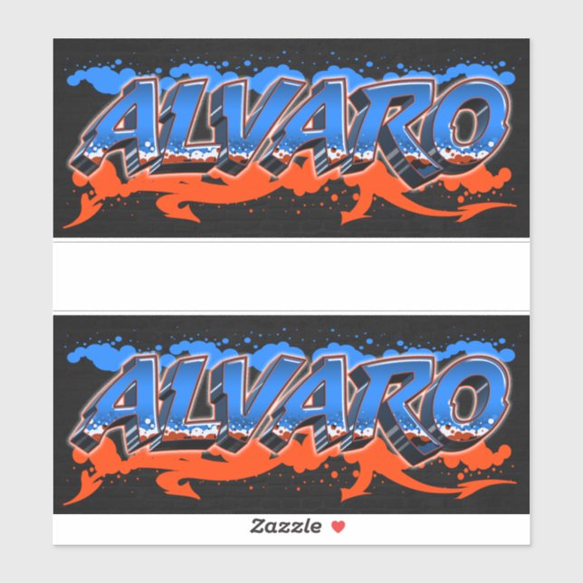 Alvaro Vorname Name Graffiti Aufkleber Sticker (Blatt)