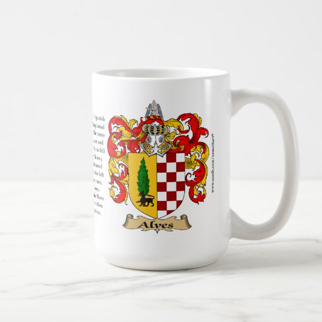 Alves, der Ursprung, die Bedeutung und das Wappen Tasse (Rechts)