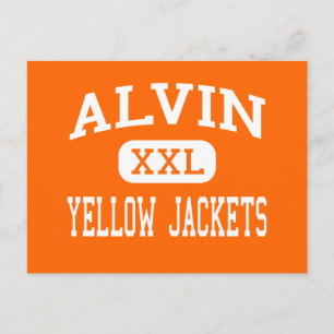 Alvin - Gelbe Jacken - Hochschule - Alvin Texas Postkarte