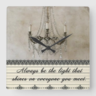Always be the Light Quadratische Wanduhr