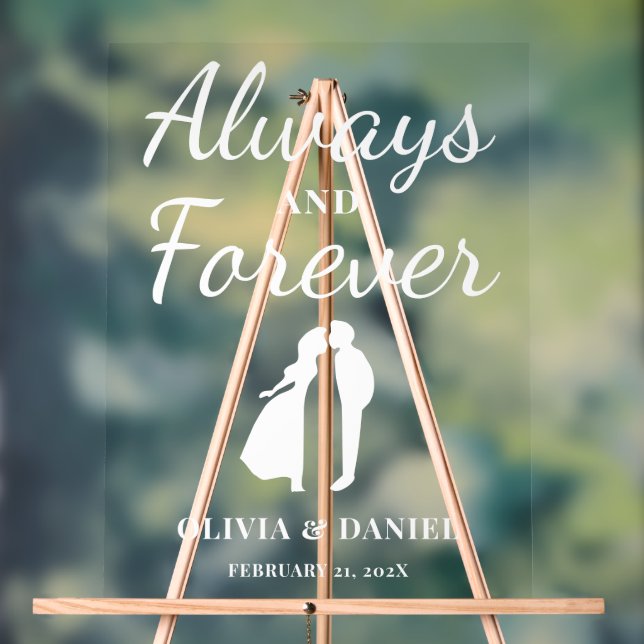 Always & Forever Personalized Wedding Welcome Acrylschild (Neutral)