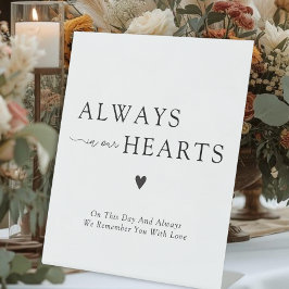 Always In Our Hearts Wedding Memorial Sockelschild
