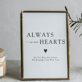 Always In Our Hearts Wedding Remembrance Sign Poster