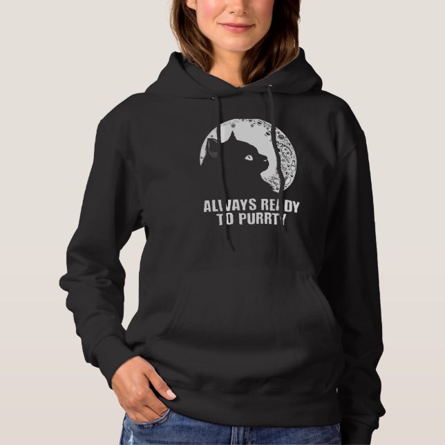 Always Ready to Purrty Cat  Party Kitten Reunion Hoodie (Vorderseite)