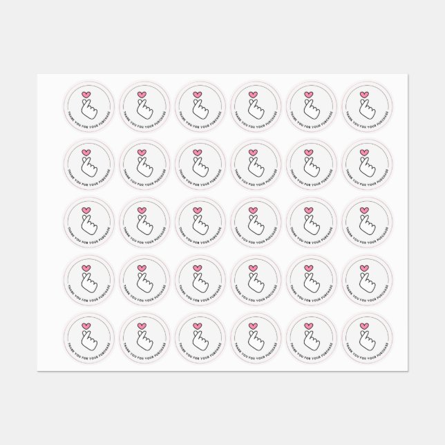 Always With Love Finger Heart Clothing Labels Etiketten (Blatt)