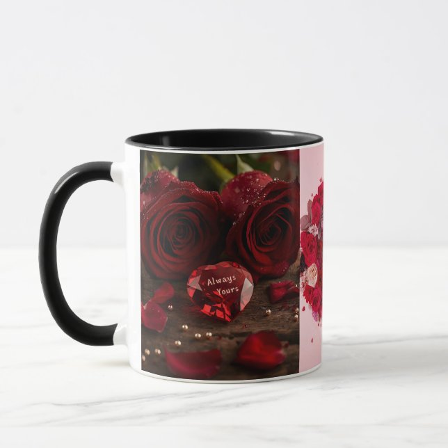 Always Yours Red Rose Romantic Morning Valentine  Tasse (Links)
