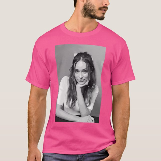 Alycia Debnam-Carey Schwarz-weißer Pop T-Shirt (Vorderseite)
