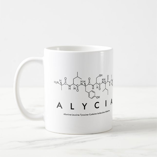 Alycia Peptid-Namen-Tasse Tasse (Links)