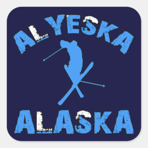 Alyeska, Alaska Quadratischer Aufkleber
