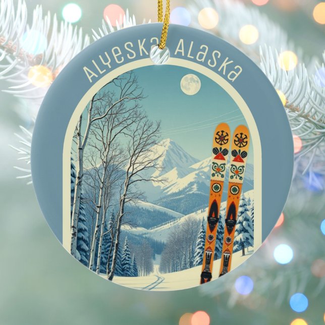 Alyeska Alaska ski area souvenir  Keramik Ornament (Von Creator hochgeladen)