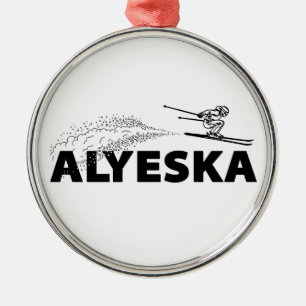 Alyeska Alaska Skispringer Ornament Aus Metall