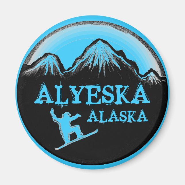 Alyeska Alaska Snowboarder-Magnet Magnet (Vorne)