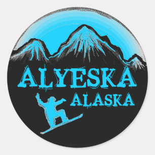Alyeska Alaska Snowboarder Sticker