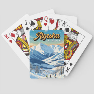 Alyeska Alaska Winter Reise Kunst Vintage Spielkarten