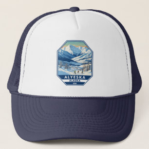 Alyeska Alaska Winter Reise Kunst Vintage Truckerkappe