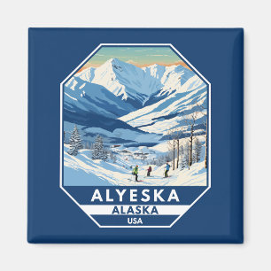 Alyeska Alaska Winter Reisen Vintag Magnet