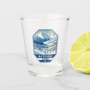 Alyeska Alaska Winter Reisen Vintag Schnapsglas