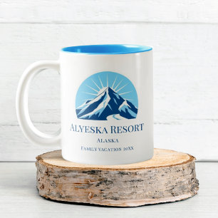 Alyeska Resort Alaska Skigebiet Kaffee Zweifarbige Tasse
