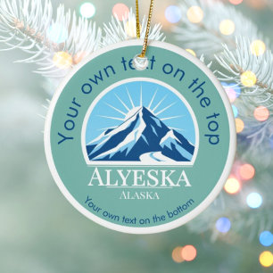 Alyeska Resort Alaska Skimedaille Keramik Ornament
