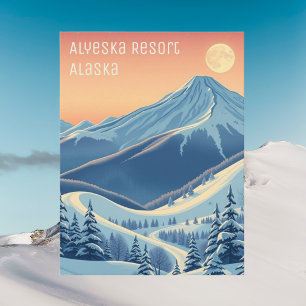 Alyeska Resort Alaska Skiurlaub Postkarte
