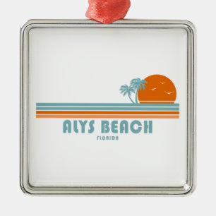 Alys Beach Fort Walton Sun Palm Trees Ornament Aus Metall