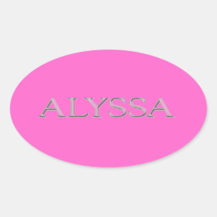 Alyssa Custom Raised Letters Ovaler Aufkleber
