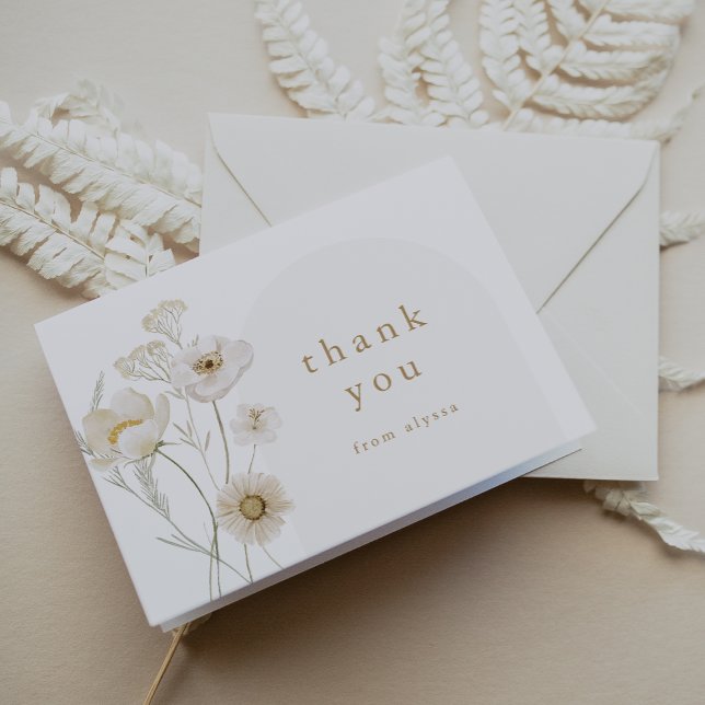 ALYSSA Floral Bloom Summer Boho Blume Babydusche Dankeskarte (ALYSSA Floral Bloom Summer Boho Flower Baby Shower Thank You Card)