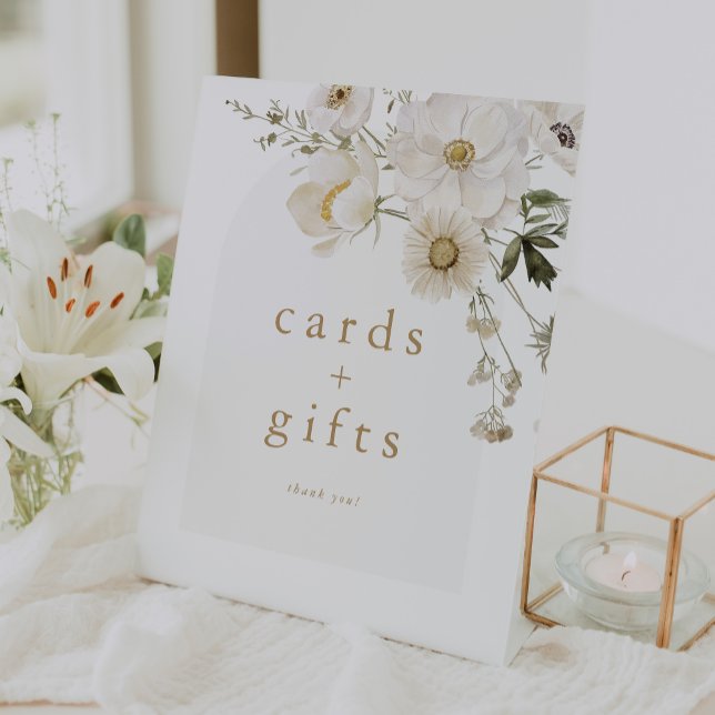 ALYSSA Floral Boho Blume Babyduschkarten Geschenke Sockelschild (ALYSSA Floral Boho Flower Baby Shower Cards Gifts Pedestal Sign)