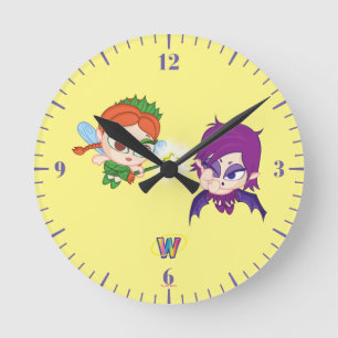 Alyssa gegen Nafaria Runde Wanduhr