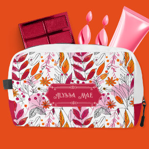 Alyssa Mae Handgezeichnetes rosa und orangefarbene Waschbeutel