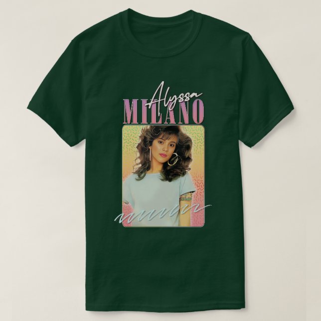 Alyssa Milano 80er Styled Aesthetic T-Shirt (Design vorne)