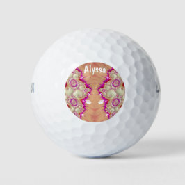 ALYSSA ~ Rosa Red Creme Fraktal Design ~ Golfball