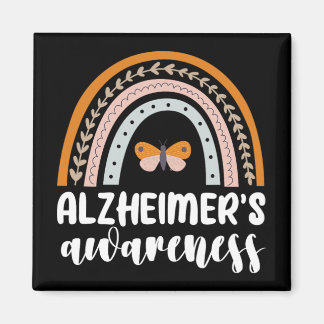 Alzheimer&#39;s Bewusstsein Demenz Rainbow Butterf Magnet