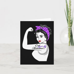 Alzheimer Awareness Strong Purple Ribbon Women Ban Karte