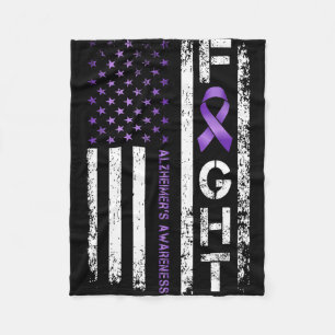 Alzheimer-Bewusstsein Alzheimer-Flagge USA für Män Fleecedecke