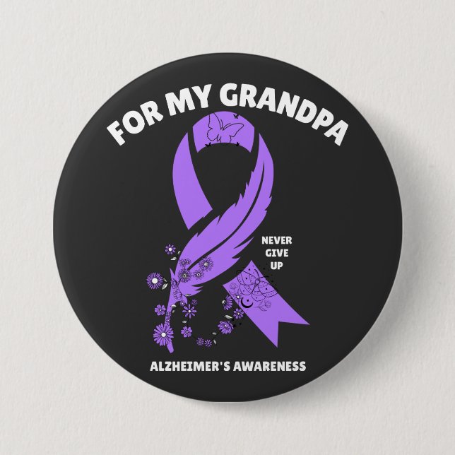Alzheimer-Bewusstsein - Für meinen Großvater Button (Vorderseite)