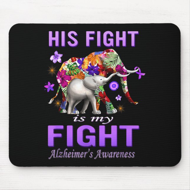 Alzheimer-Bewusstsein Kampf ist Kampf Lila Mousepad (Vorne)