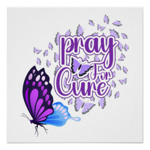 Alzheimer-Bewusstsein lila Poster