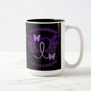 Alzheimer Bewusstsein Lila Schmetterlinge Tasse 2