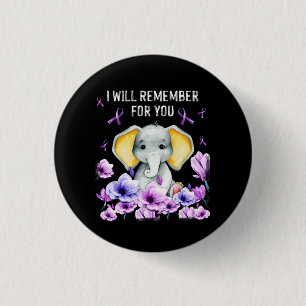 Alzheimer-Bewusstsein Niedlicher Elefant Button
